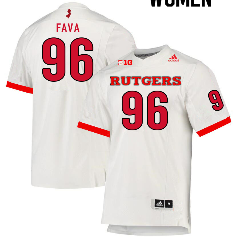 Women #96 Guy Fava Rutgers Scarlet Knights College Football Jerseys Sale-White